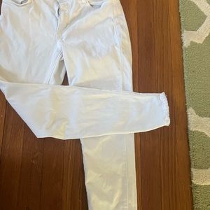 Just Black white jeans with fringe detail at the bottom